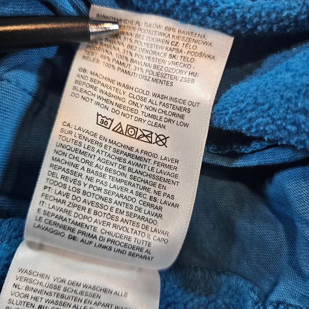 The North Face Mens Blue Fleece Shorts Elastic Waist Drawstring A4AAG Size Small